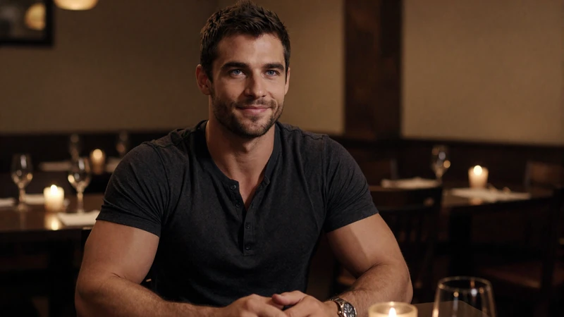 Confident man at an upscale restaurant on a casual date representing verified casual members on Datings-Online