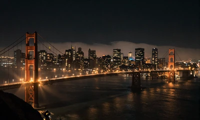 San Francisco skyline with fog and golden lights for meeting singles near me